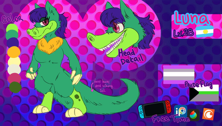 Fullbody,head detail and accesory about personality